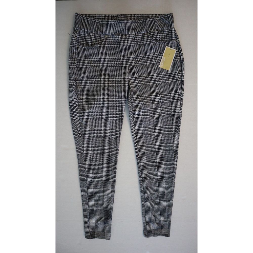 MICHAEL Michael Kors Women's Sz S Black/White Houndstooth Pull-On Leggings $74